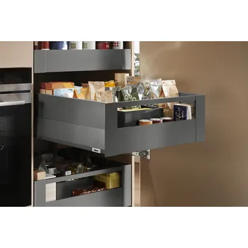 Nábytkové kování K-BLUM Merivobox, zásuvka E boxcap 550mm/40kg, tmavě šedá OG, vnitřní, reling (K-BLUM Merivobox, zásuvka E boxcap 550mm/40kg, tmavě šedá OG, vnitřní, reling)