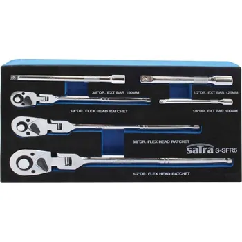 SATRA S-SFR6 Sada 6 dílů ráčnových klíčů s prodloužením