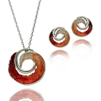 Souprava šperků Yvon Umělecký komplet náhrdelníku a náušnic v měděno-krémových tónech s efektem ombré