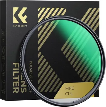 K&F CONCEPT 55MM XC15 Nano-X B270 CPL Filter, HD, Waterproof, Anti Scratch, Green Coated