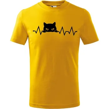 Chlapecké tričko DOBRÝ TRIKO Dětské tričko Tep kočka Velikost: 158/12 let, Barva: Žlutá