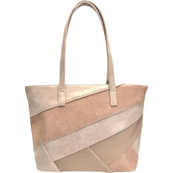 Kabelka Šedohnědá kabelka přes rameno s šikmými vzory Channie