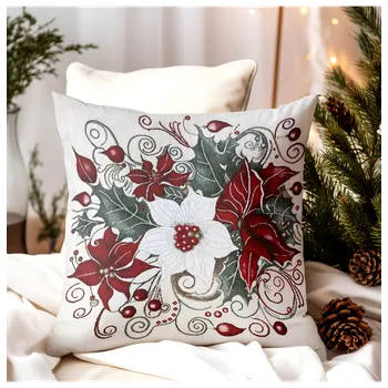 Povlak na dekorativní polštářek Gobelínový povlak na polštář Vánoční růže Šířka: 42 cm | Délka: 42 cm