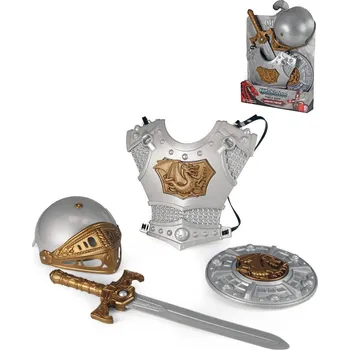 Dětská zbraň Rytířská sada velká dětská meč se štítem helmou a brněním plast