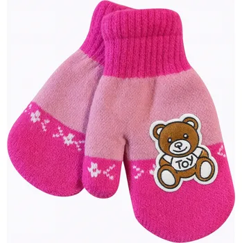 Rukavice xcena Vlněné růžové palčáky dívčí
