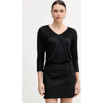 Pánské tričko Tričko s dlouhým rukávem Sisley černá barva, 3Z12L4014 99X, vel. L