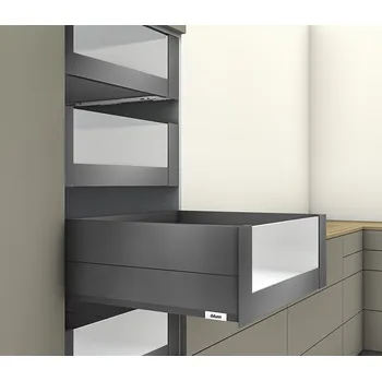 Nábytkové kování K-BLUM Merivobox, zásuvka E boxcap 550mm/40kg, tmavě šedá OG, vnitřní, sklo (K-BLUM Merivobox, zásuvka E boxcap 550mm/40kg, tmavě šedá OG, vnitřní, sklo)