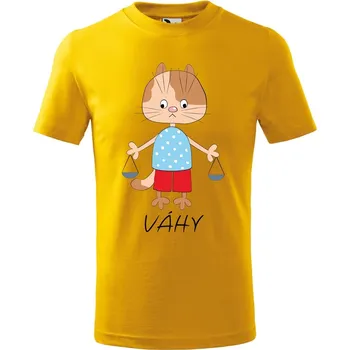 Chlapecké tričko Dětské tričko Zvěrokruh kočky Váhy Velikost: 158/12 let, Barva trička: Žlutá