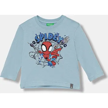 Chlapecké tričko Dětské bavlněné tričko s dlouhým rukávem United Colors of Benetton 3ATNG10L6.P.Seasonal modrá 50X, vel. 116