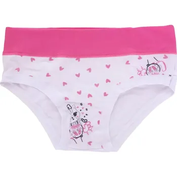Dívčí kalhotky se srdíčky Emy Bimba B2876 bílá velikost 5