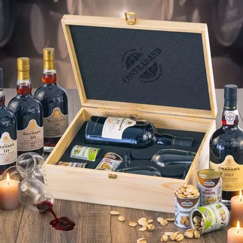 Dárkový potravinový koš Graham's Porto dárková sada portské víno k narozeninám, výročí, svátku, vánocům Standardní víko