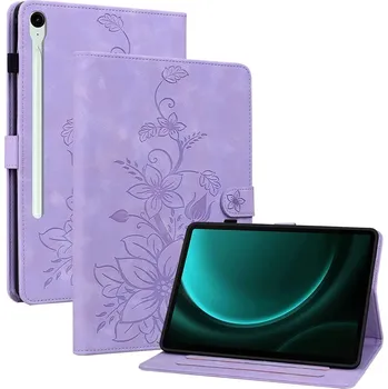 Pouzdro na tablet Flowers zavírací pouzdro na Samsung Galaxy Tab S11 - fialové