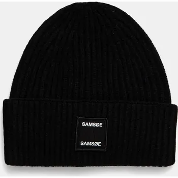 Čepice Vlněná čepice Samsoe Samsoe SAMSOE F24300118 černá 99X, vel. ONE SIZE