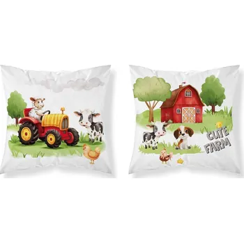 Povlak na dekorativní polštářek DETEXPOL Povlak na polštářek Farma červená Bavlna, 40/40 cm