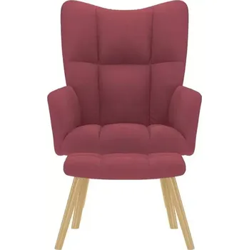 Křeslo Křeslo ušák, relaxační, s podnožkou, nohy dřevěné, vínová, KOMODO 3