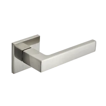 Dveřní kování Kuchinox Klika KVADRATO hranatá rozeta - satyna - (komplet 2 ks)