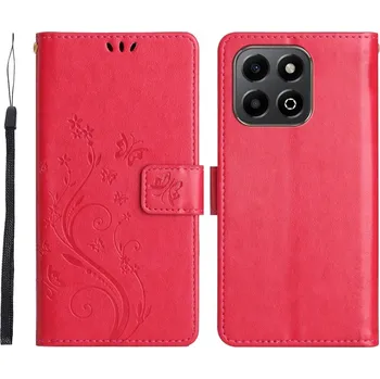 Pouzdro na mobilní telefon Flowers knížkové pouzdro na Honor 200 Smart 5G - červené