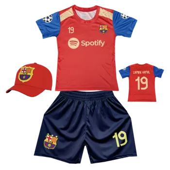 Numberoplus Premium dětský fotbalový dres + fotbalová kšiltovka Barcelona fc - Lamine Yamal Velikost: 16 let (vel.166-172)