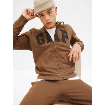 Pánská mikina GAP Pánské Mikina s logem a kapucí fleece GAP Hnědá XS (2953916)