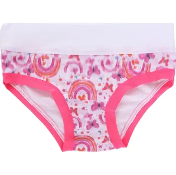 Dívčí kalhotky s potiskem duhy Emy Bimba B2936 rosa fluo velikost 5