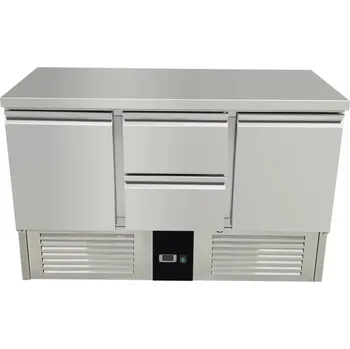 vasegastro Chladící stůl - 1,37 x 0,7 m - se 2 dveřmi a 2 šuplíky uprostřed