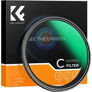 K&F 52MM Variable Star 4-8 Filter, Green Coated Optical Glass