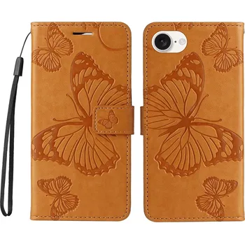 Pouzdro na mobilní telefon Big Butterfly knížkové pouzdro na iPhone 16e - žluté