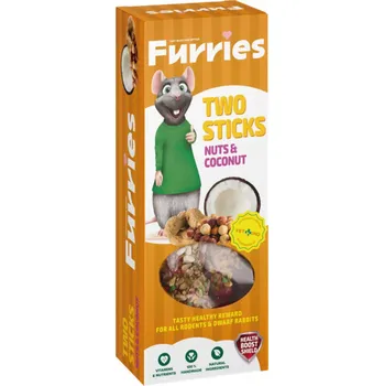 Krmivo pro hlodavce Furries Stick Orech + kokos 2x60g