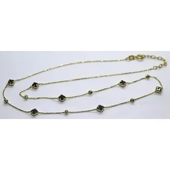 Řetízek Klenoty Budín Dámský zlatý náhrdelník s černými onyxy 585/2,70gr 45cm HK4068 (Klenoty Budín Dámský zlatý náhrdelník s černými onyxy 585/2,70gr 45cm HK4068)