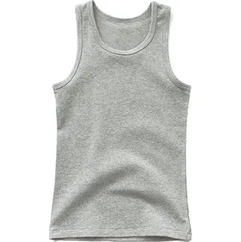 Dívčí tílko Dětské tílko pro chlapce a dívky 100% bavlna a polyester Jednobarevné letní tričko bez rukávů s O výstřihem Pohodlné různé barvy šedá 12