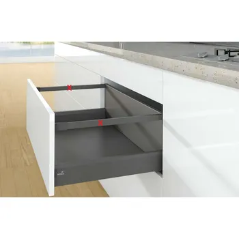 Nábytkové kování K-HETTICH ArciTech zásuvka 250, 500mm/40kg, antracit, SiSy (K-HETTICH ArciTech zásuvka 250, 500mm/40kg, antracit, SiSy)