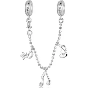 Korálek Prosperk Korálek na náramek s řetízkem a notami