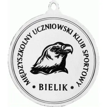 Stříbrná medaile s prostorem pro emblém 25 mm - ocelová medaile s laserovým gravírováním - RMI