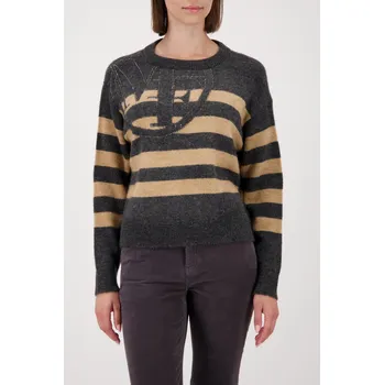 Dámská mikina Svetr Monari 9656 antracitový s melange pruhem Velikost: 36