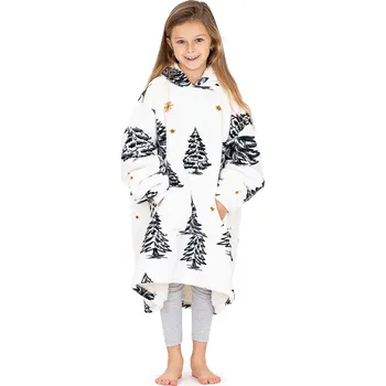 4Home Beránková mikina mikroplyš Frosted Trees, uni S - dětské, bílá