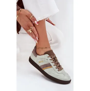 Dámské tenisky Dámské Nízké Sněhule Z Semiše Big Star SS274678 HI-POLY SYSTEM Mátové Barva: Zelená, Velikost: 37