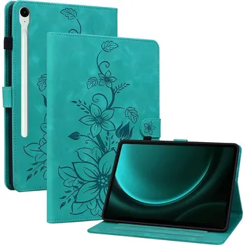 Pouzdro na tablet Flowers zavírací pouzdro na Samsung Galaxy Tab S11 - modrozelené