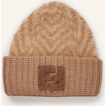 Čepice Fendi Dámská Čepice S Alpakou, velbloudí / béžová, one size