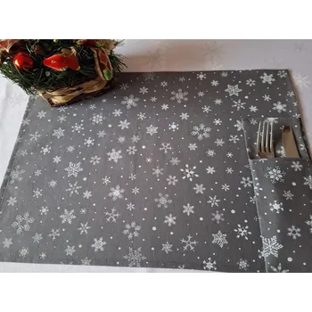 prostírání Prostírání vánoční šedé, bílé vločky