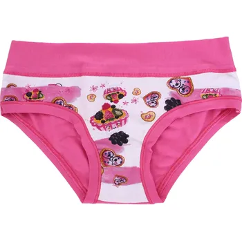 Dívčí kalhotky s potiskem dezertů a srdíček Emy Bimba B2910 rosa fluo velikost 8