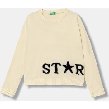 Dívčí svetr Dětský svetr United Colors of Benetton 1EHHQ109G.G.Seasonal béžová 02X, vel. 160