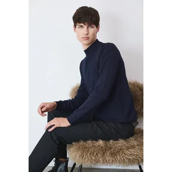 Pánský svetr Svetr Medicine pánský, tmavomodrá barva, lehký, s pologolfem RW24.SWM052 59M, vel. XXL