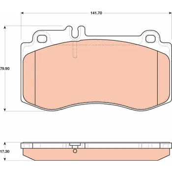 Brzdová destička Sada brzdových destiček, kotoučová brzda TRW GDB1822