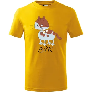 Chlapecké tričko Dětské tričko Zvěrokruh kočky Býk Velikost: 158/12 let, Barva trička: Žlutá