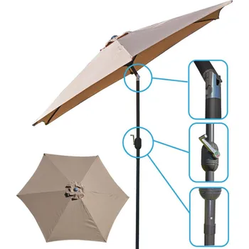 Stínicí technika ZAHRADNÍ SLUNEČNÍK 300 CM SKLÁDACÍ BÉŽOVÝ