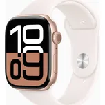 Apple Watch Series 10 GPS+Cellular 46mm Rose Gold Aluminium Case barva Light Blush Sport Band velikost řemínku M/L (160-210mm)