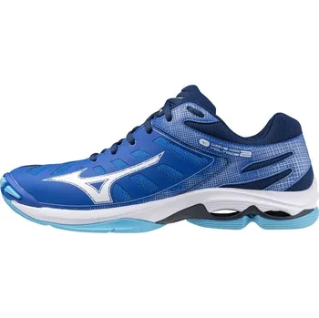 Dámská sálová obuv Unisex halová obuv Mizuno WAVE VOLTAGE 2 / Mugen Blue/White/Estate Blue Velikost: 51.0/15.0