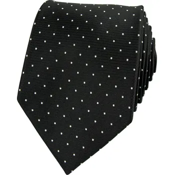 Kravata Černá pánská kravata s bílými puntíky