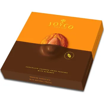 Sušené ovoce Joyco - sušené broskve v čokoládě s mandlemi 190g