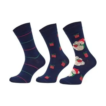 Dámské ponožky 3 PACK ponožky Cornette A66 - bavlna Tmavě modrá 39-41